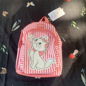 Disney Pink and White Striped Cat Backpack